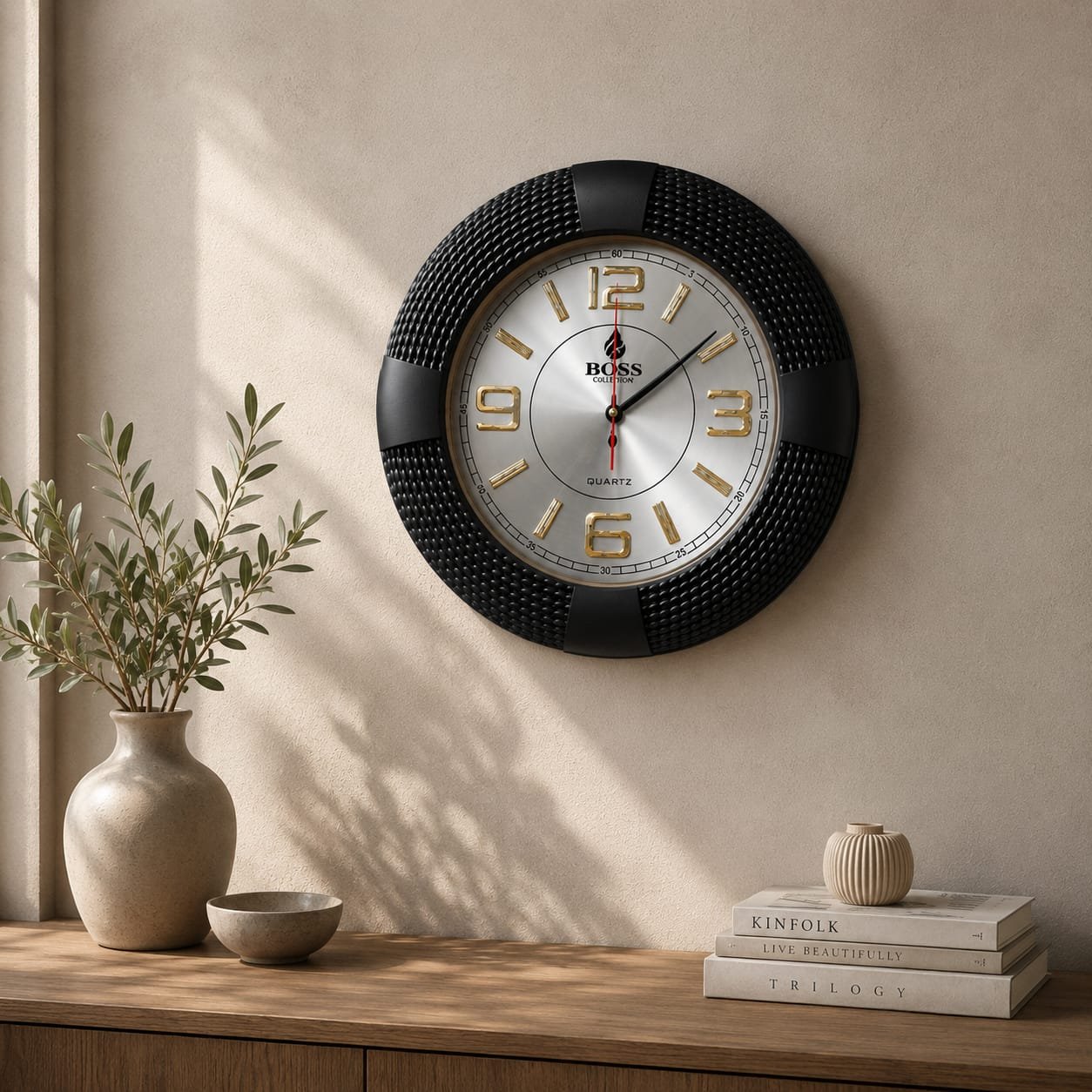 BOSS Collection Luxury Textured Wall Clock